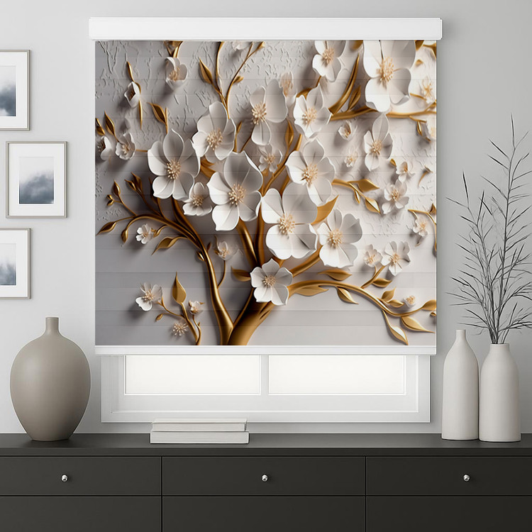 پرده زبرا طرح گل زیبایی به خانه تان بیاورید