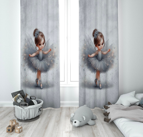 پرده پانچی دخترانه طرح دختر بالرین رویایی