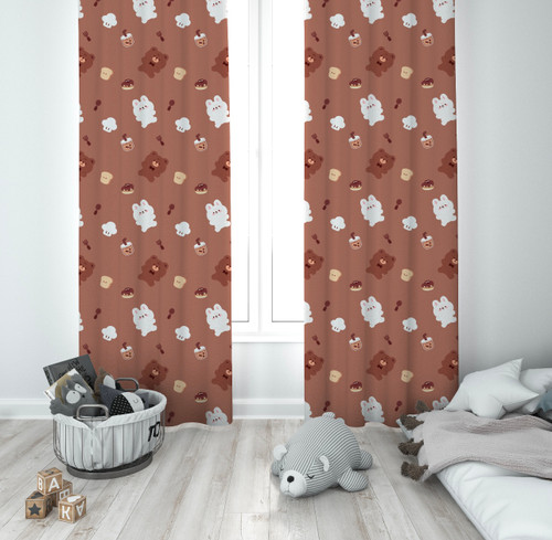 پرده پانچی بچگانه طرح مینیمال خرگوش