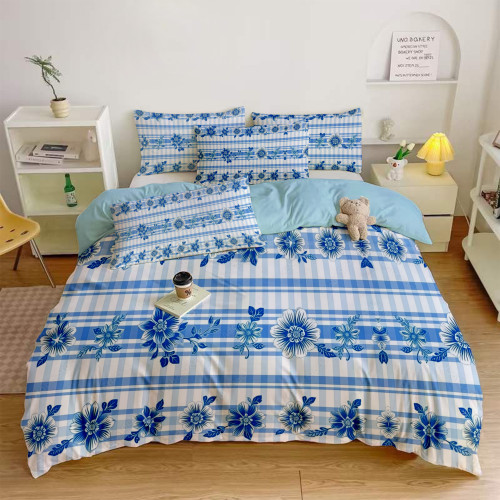 روتختی دونفره شیک طرح کلاسیک گل ابی