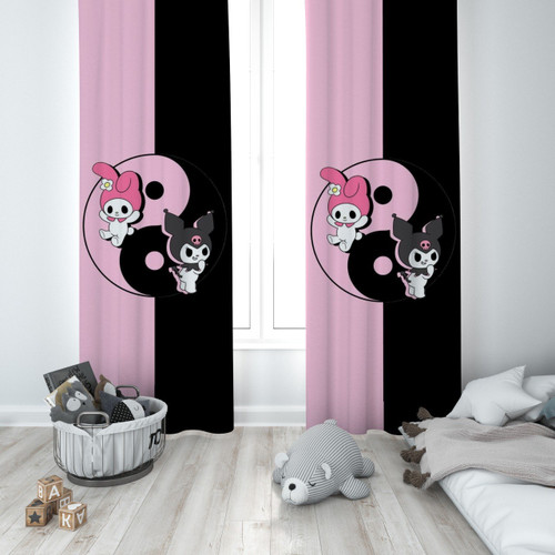 پرده پانچی دخترانه طرح کرومی و ملودی