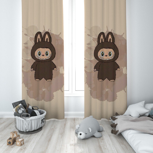 پرده پانچی دخترانه طرح لبوبو