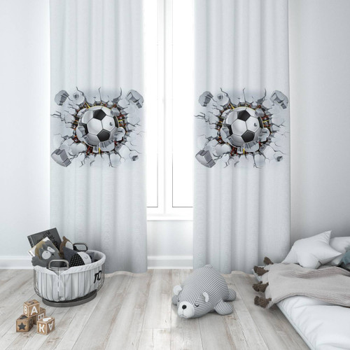 پرده پانچی پسرانه طرح توپ فوتبال