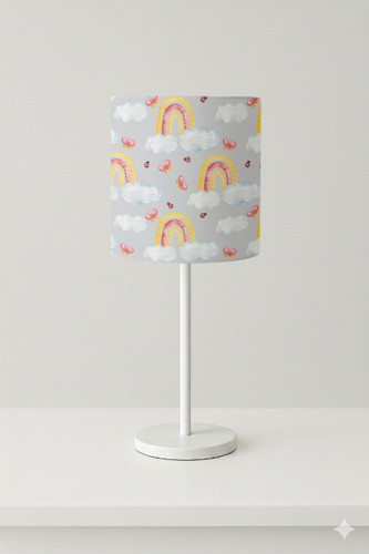 اباژور رومیزی دخترانه مخمل طرح مینیمال رنگین کمان و ابر