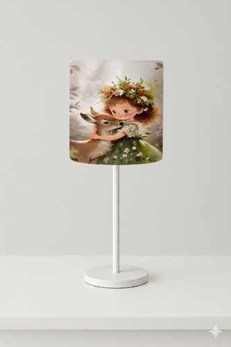 اباژور رومیزی دخترانه مخمل طرح دختر و اهو