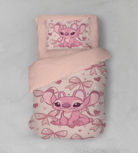 روتختی دخترانه طرح استیج انجل صورتی و پاپیون