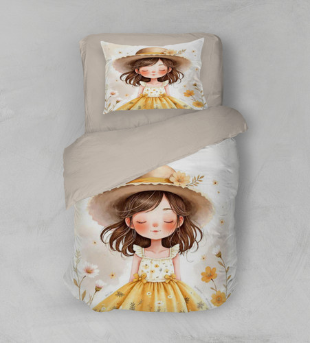 روتختی دخترانه طرح دختر و گل