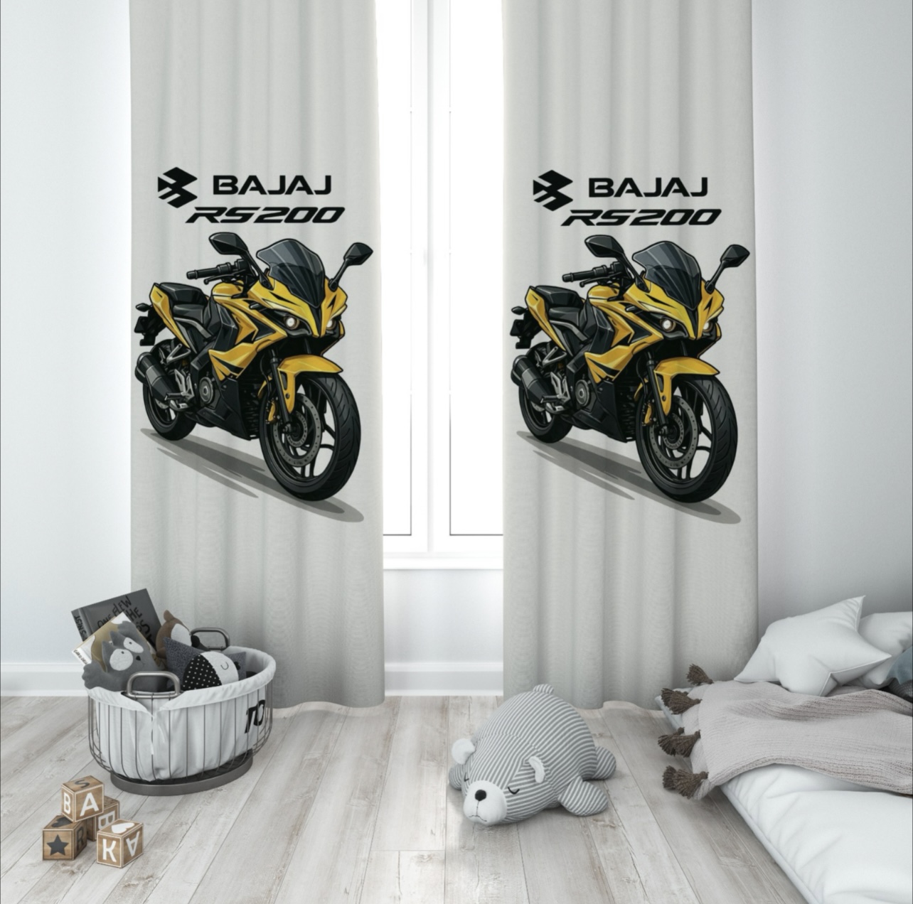پرده پسرانه طرح موتور