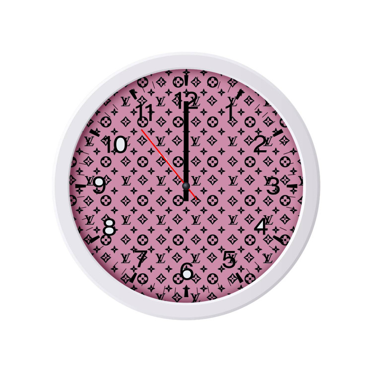 ساعت دیواری بزرگسال طرح لویی ویتون صورتی
